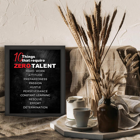 Posterizer 1 pcs-10 things that require zero talent-Men's Art Collection-Motivational & Inspirational Art-Gift for Entrepreneurs-Decor for Home & ...